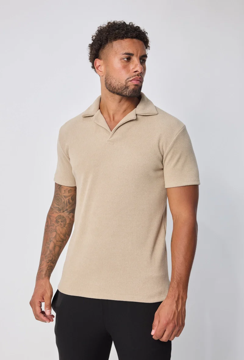 Polo uni col v à revers - Image 17