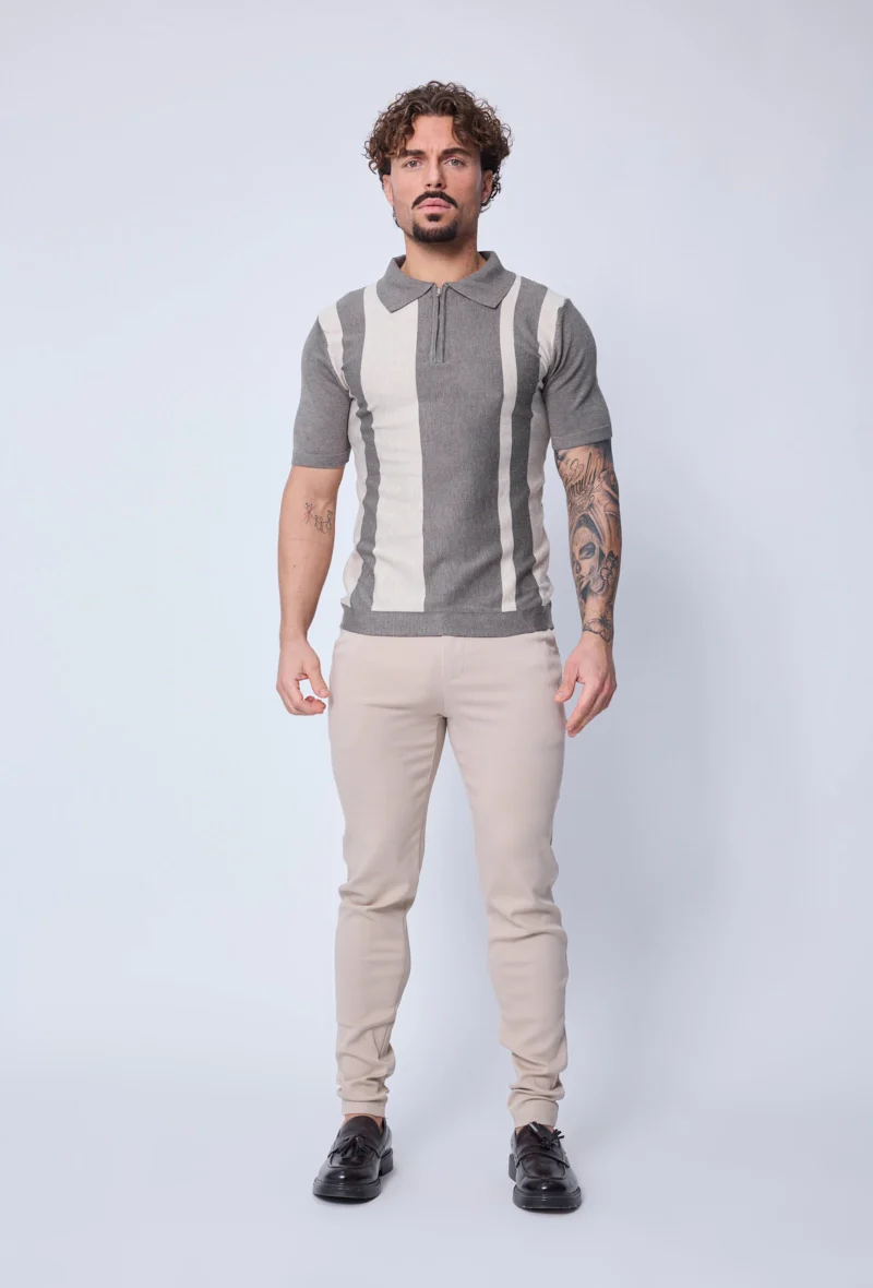 Polo zippé à rayures latérales - Image 14