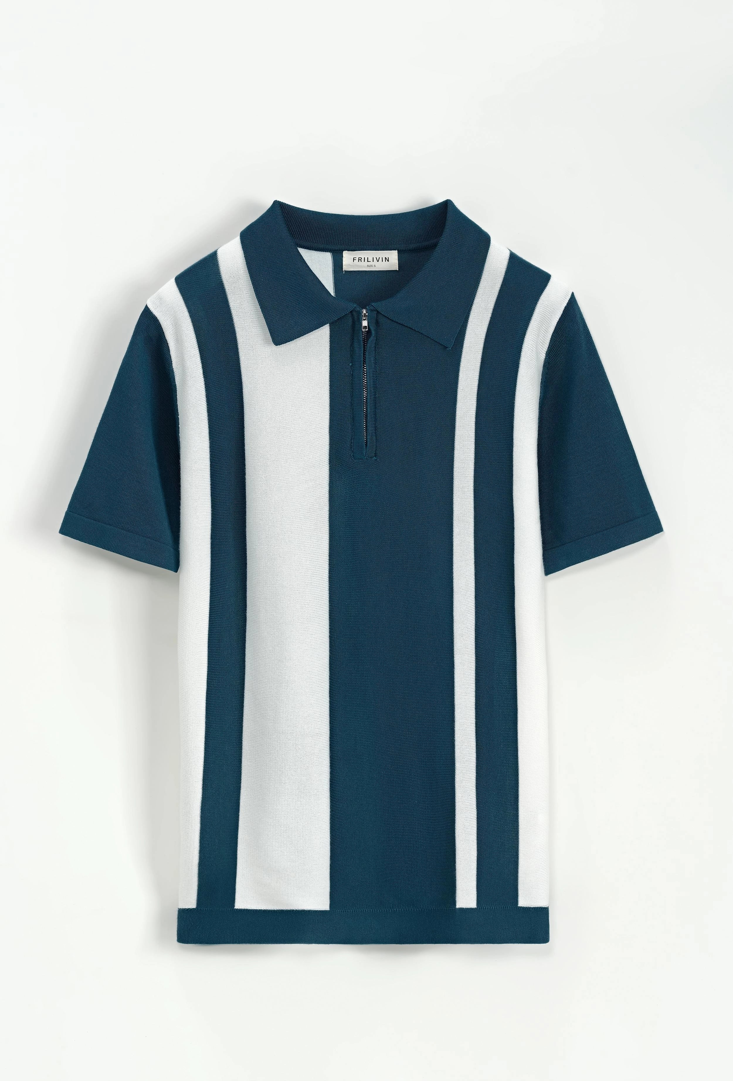 Polo zippé à rayures latérales - Image 26