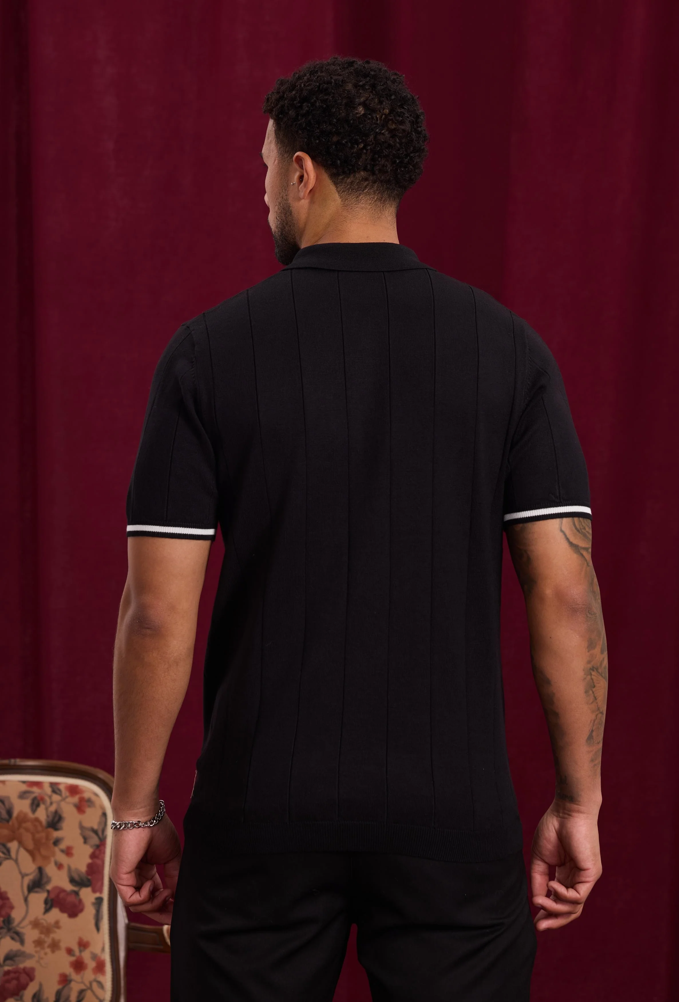 Polo zippé rayures verticales - Image 4
