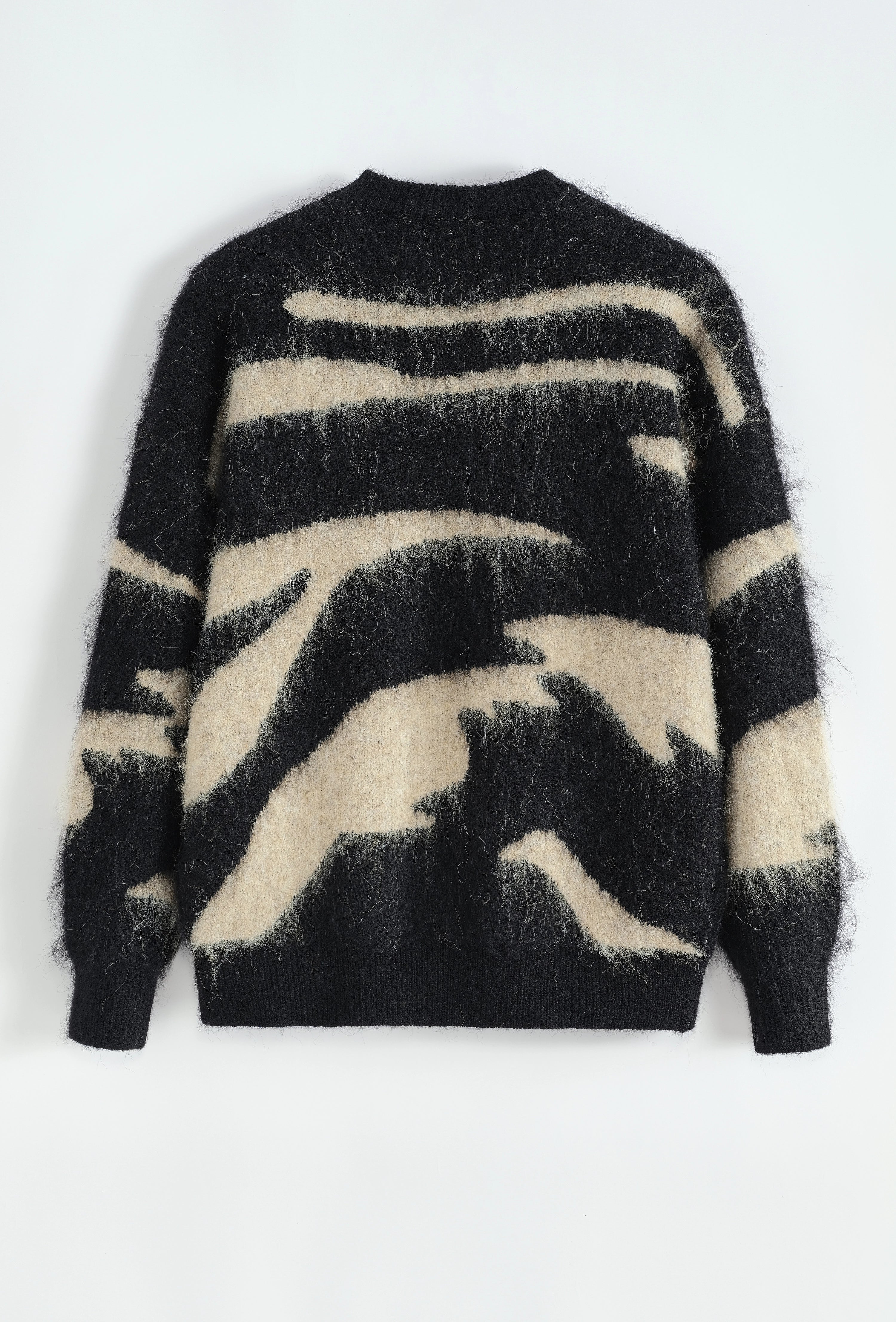 Pull sans capuche avec rayures verticales de couleur noir - Image 7