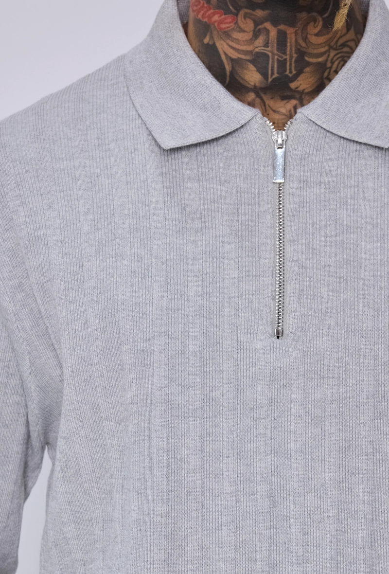 Pull polo zippé côtelé - Image 10