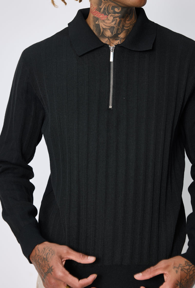 Pull polo zippé côtelé - Image 11