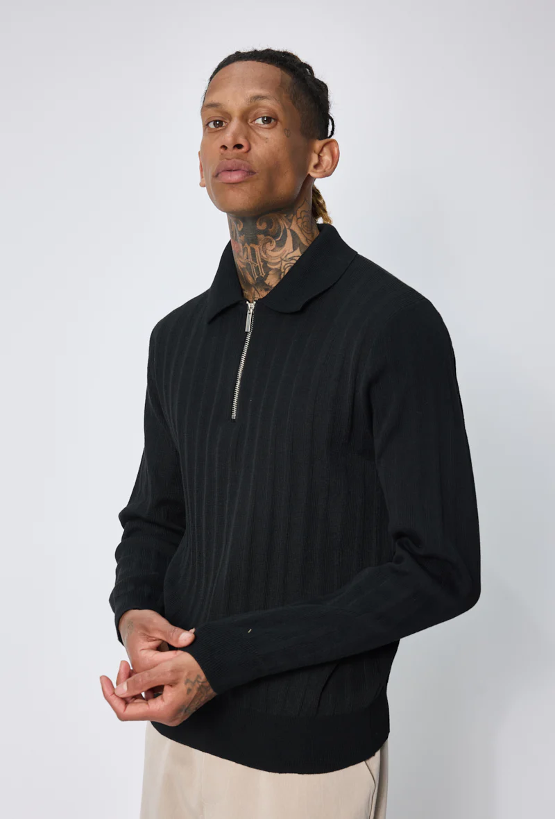 Pull polo zippé côtelé - Image 13