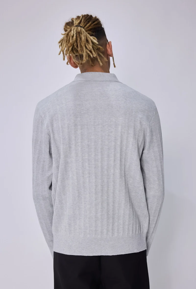 Pull polo zippé côtelé - Image 8