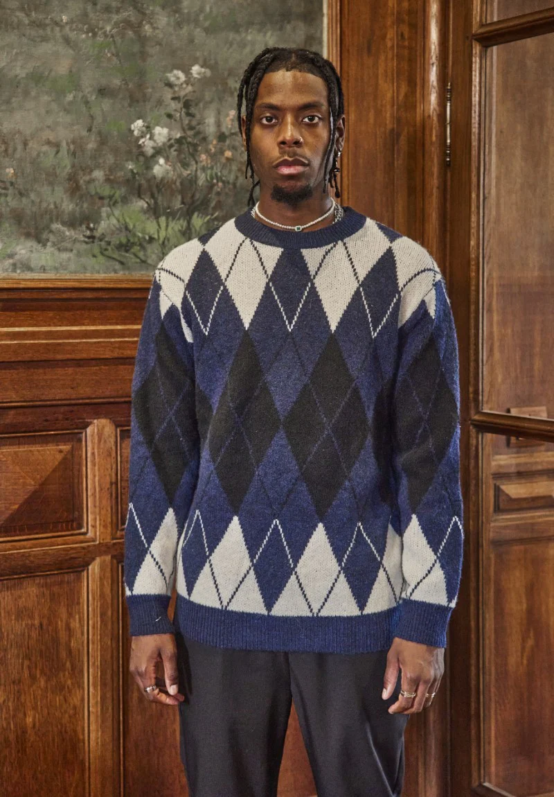 Pull maille à motif losange