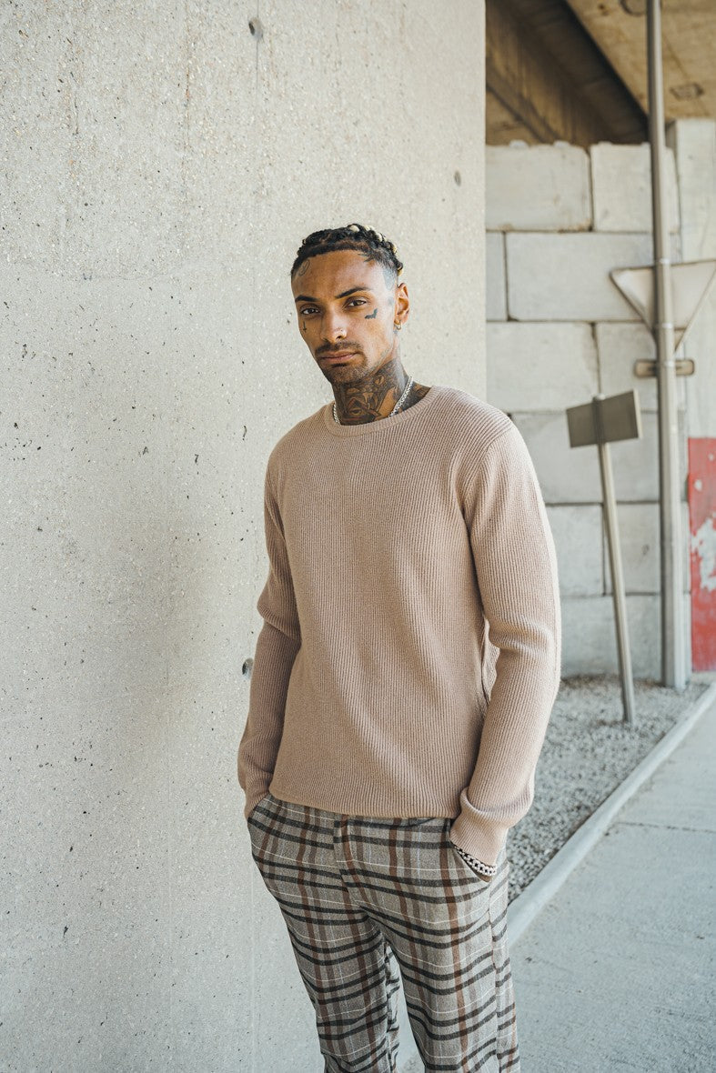 Pull en maille cotelé