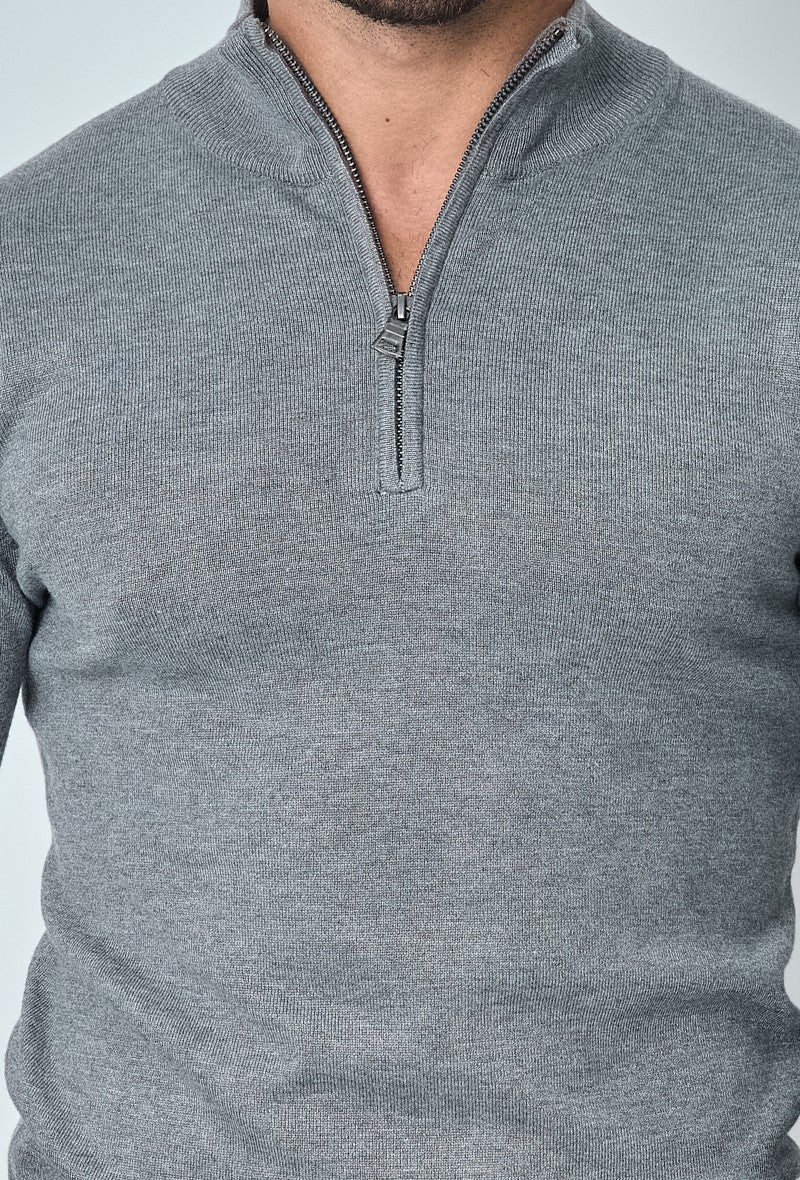 Pull zippé col montant slim - Image 21