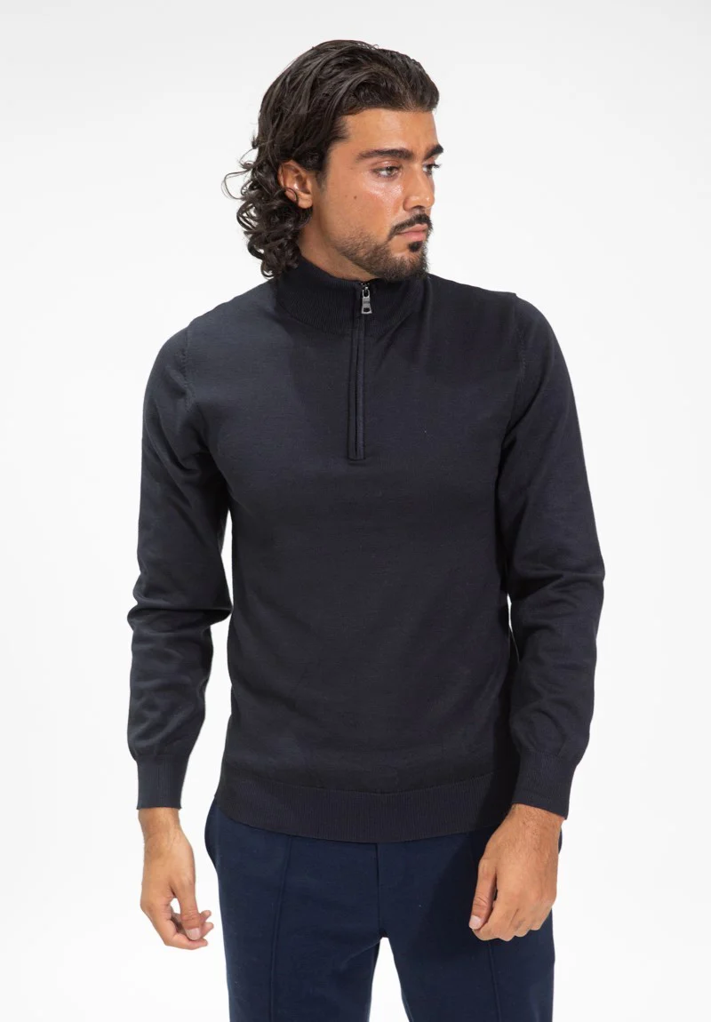 Pull zippé col montant slim - Image 28