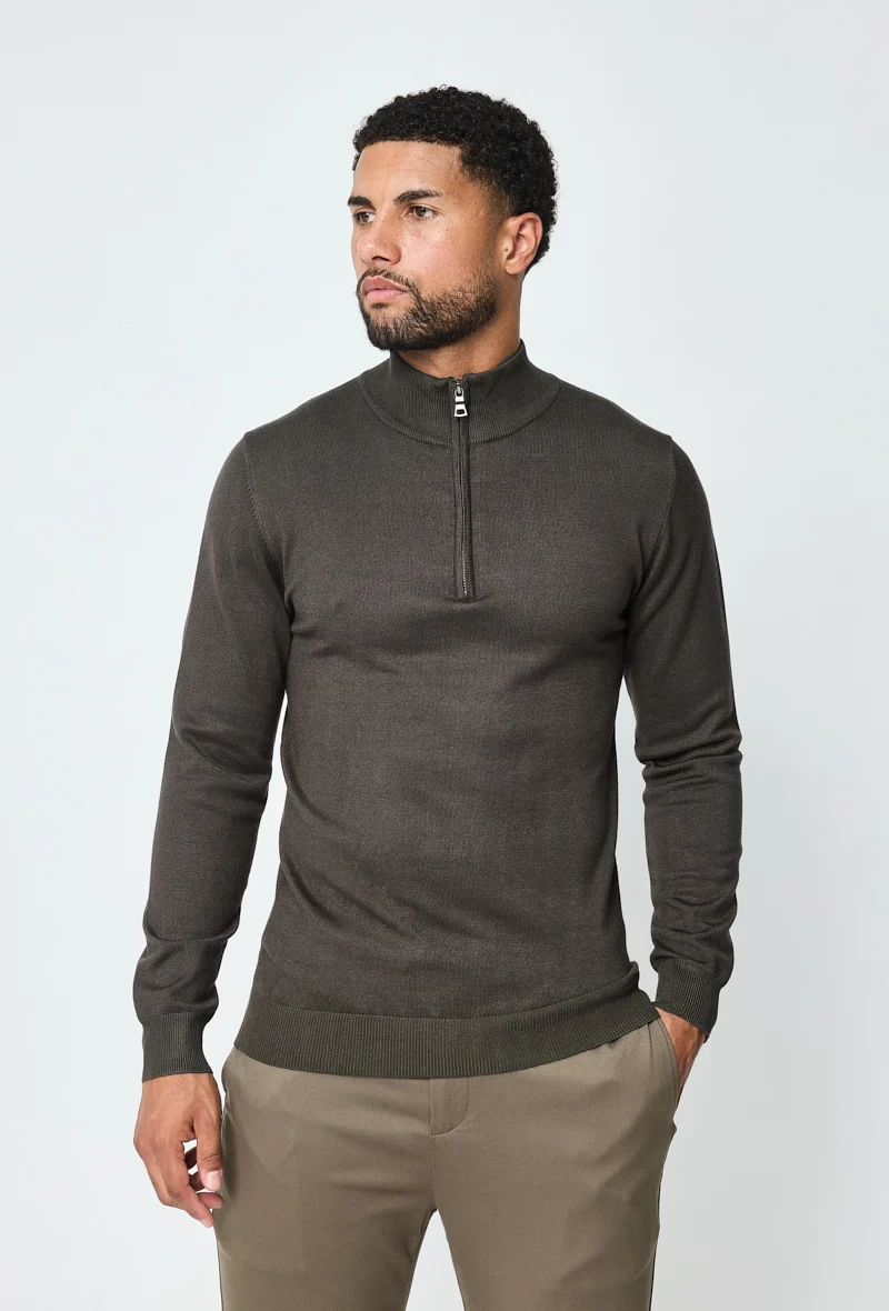 Pull zippé col montant slim - Image 34