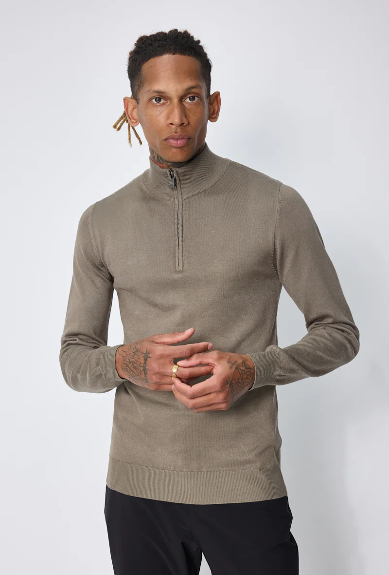 Pull zippé col montant slim - Image 48