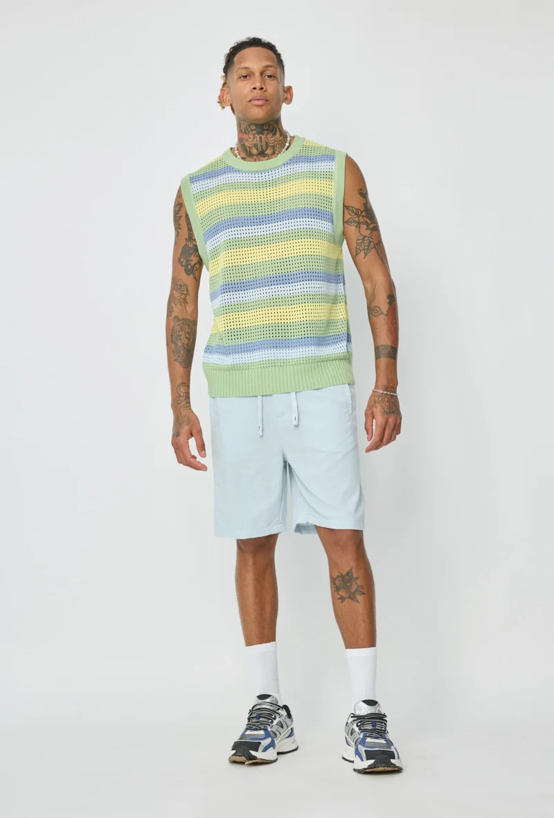 Pull sans manche en maille rayé - Image 15