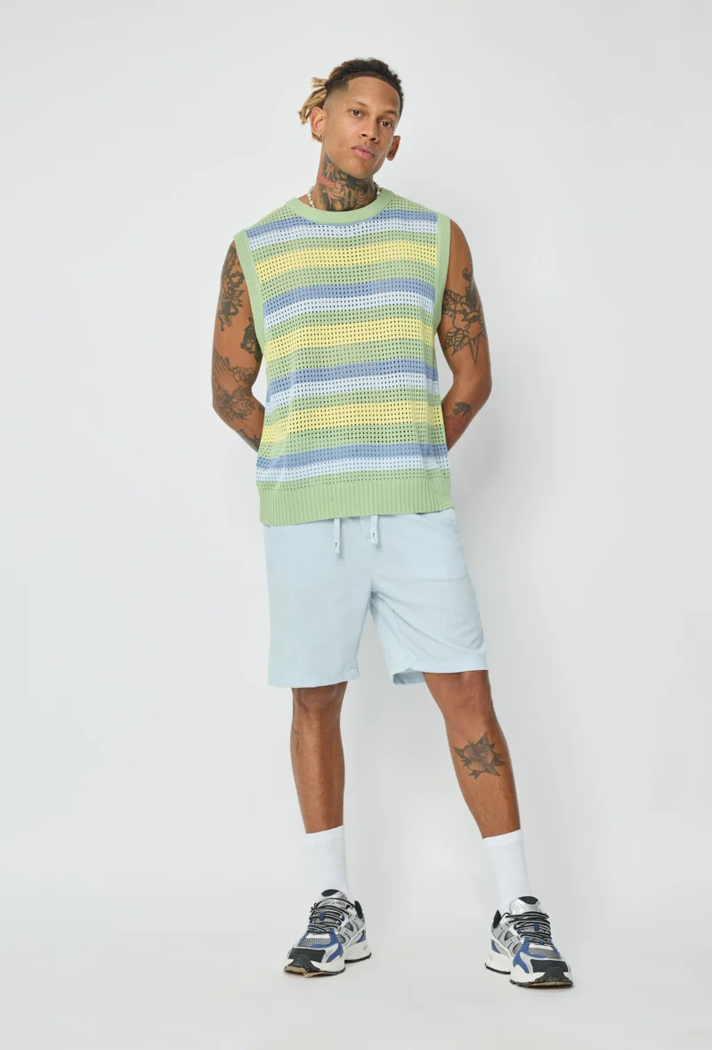 Pull sans manche en maille rayé - Image 17