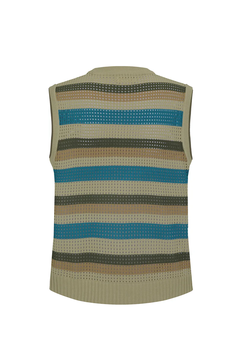 Pull sans manche en maille rayé - Image 7