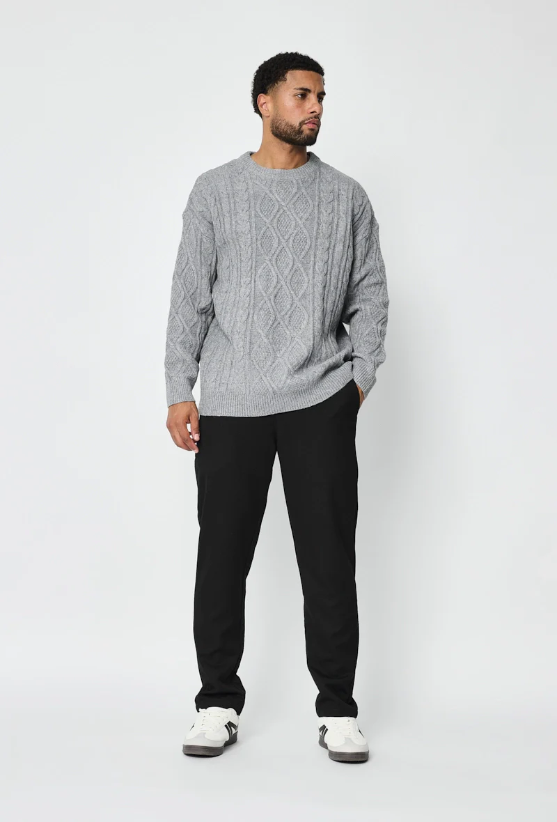 Pull tréssé à col rond - Image 6