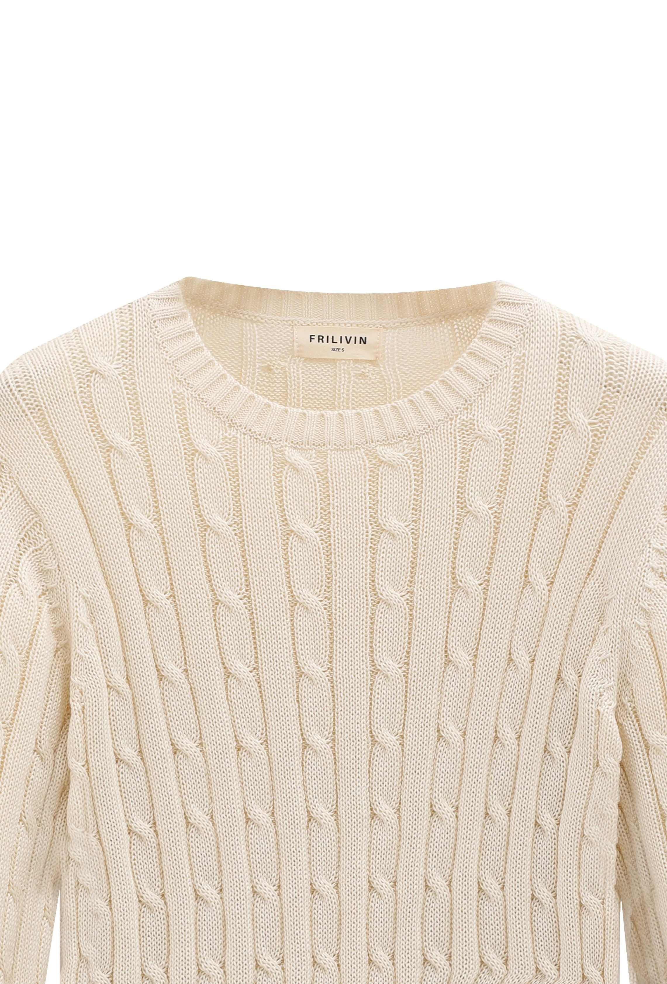 Pull tréssé avec col rond - Image 16