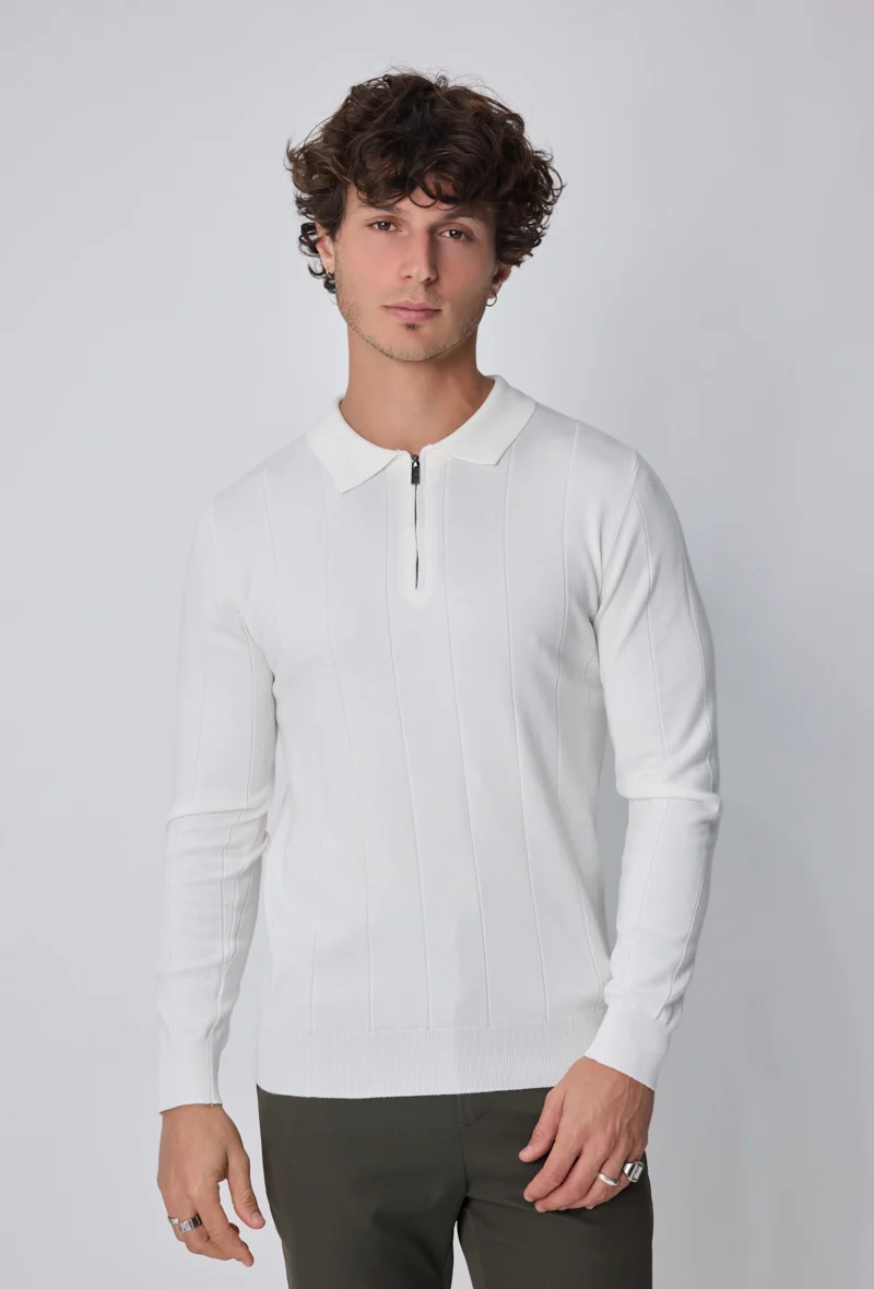 Pull polo zippé tendance
