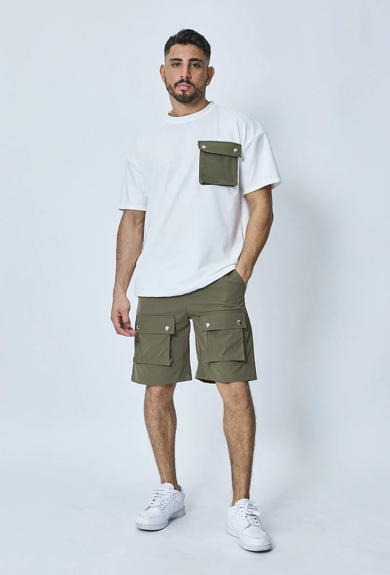 Short uni cargo à poches en sorona - Image 16