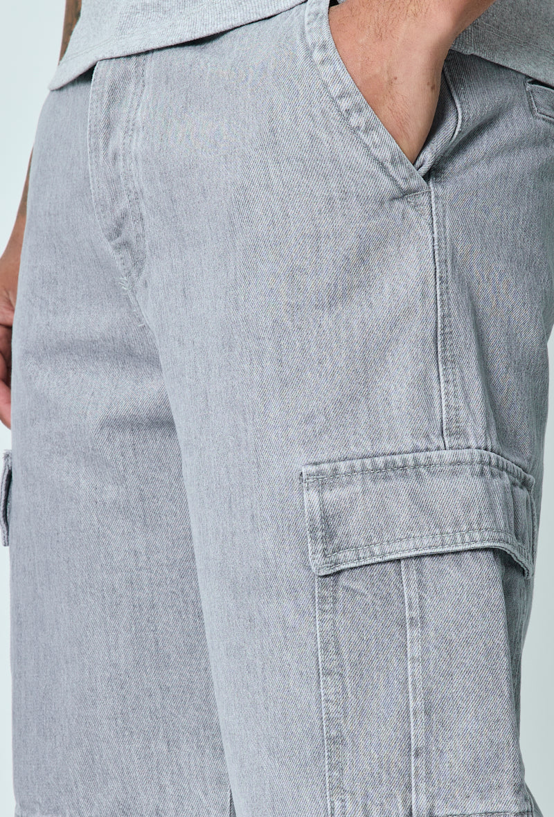 Short en jean oversize cargo - Image 11