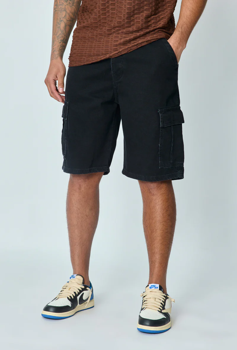 Short en jean oversize cargo - Image 14