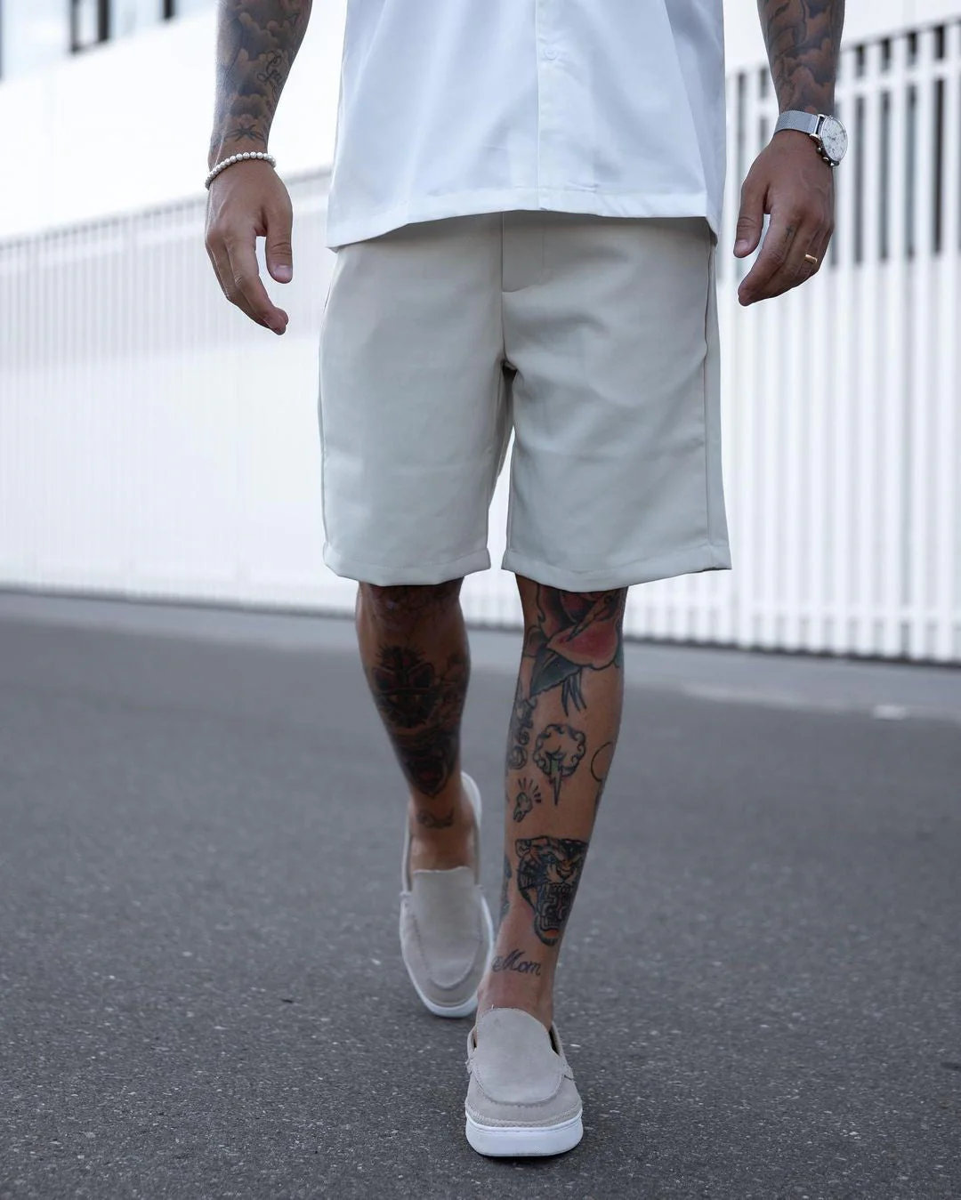 Short habillé toile