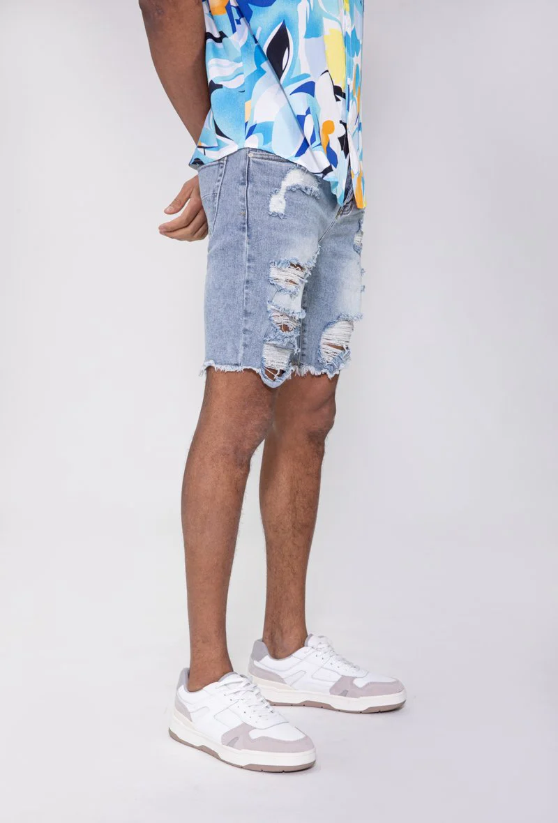 Short jean stretch déchiré - Image 3