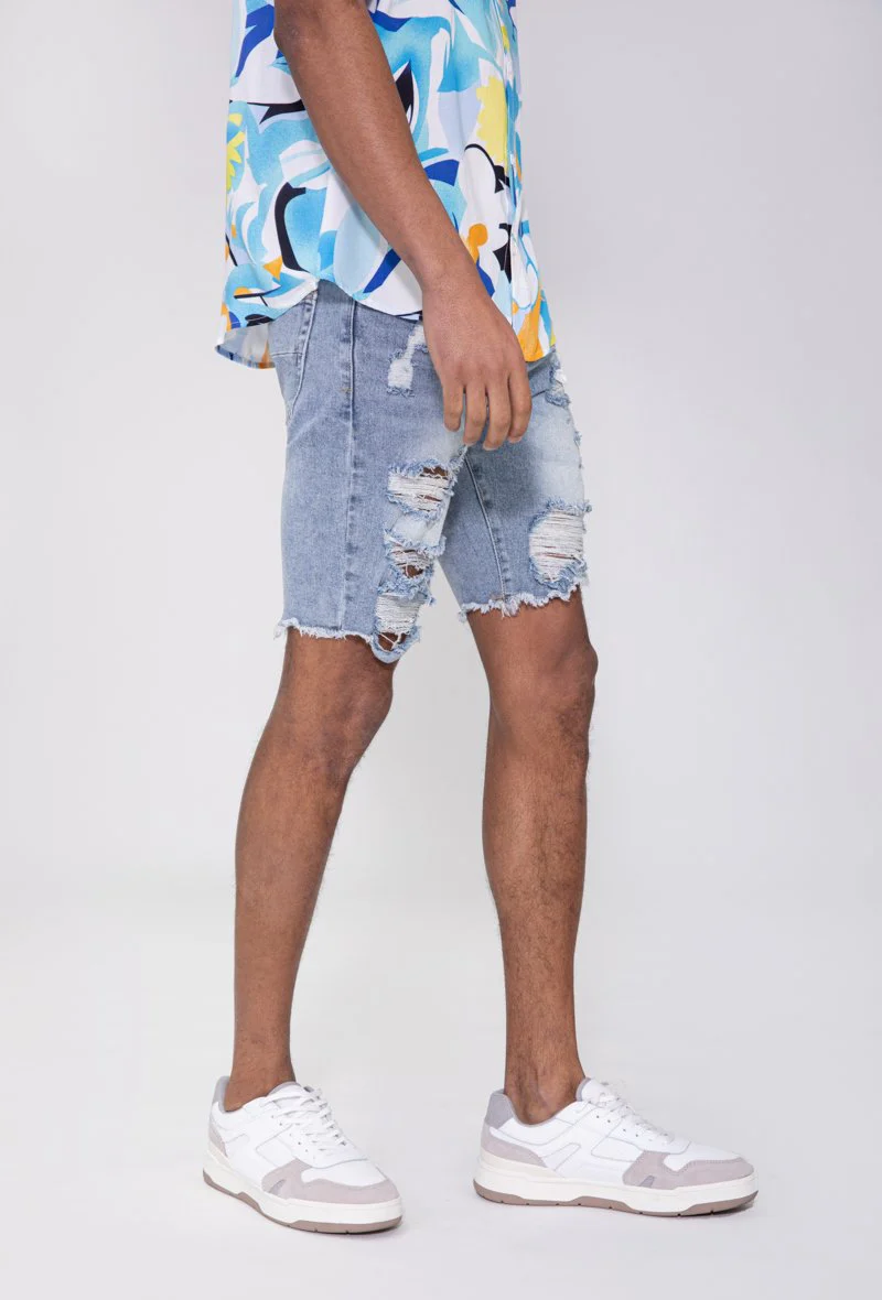 Short jean stretch déchiré - Image 4