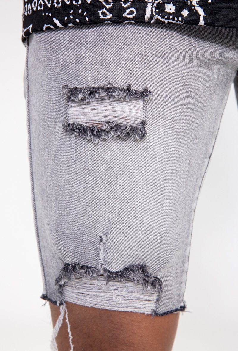 Short jean stretch déchiré - Image 3