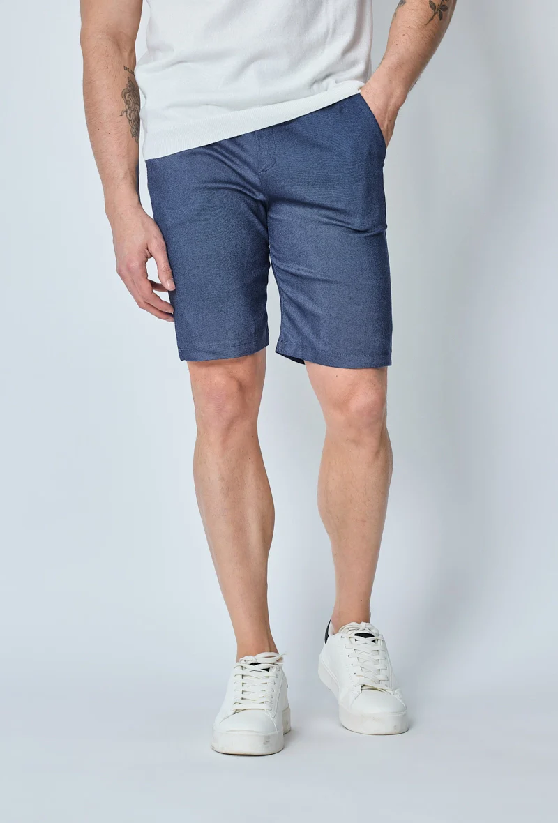 Short uni en toile de style chino - Image 11