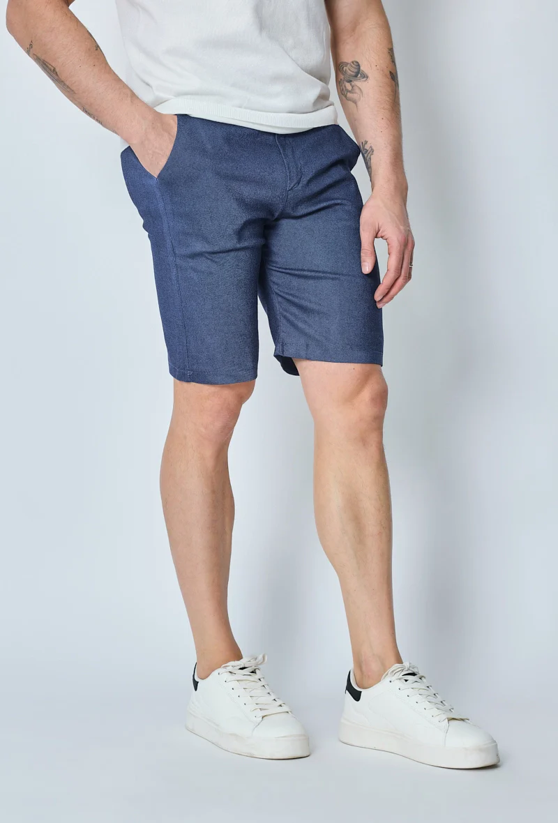 Short uni en toile de style chino - Image 14