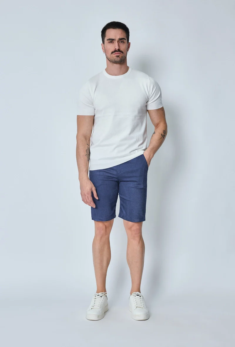 Short uni en toile de style chino - Image 15