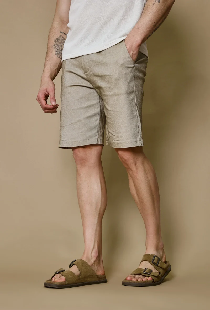 Short uni en toile de style chino - Image 3