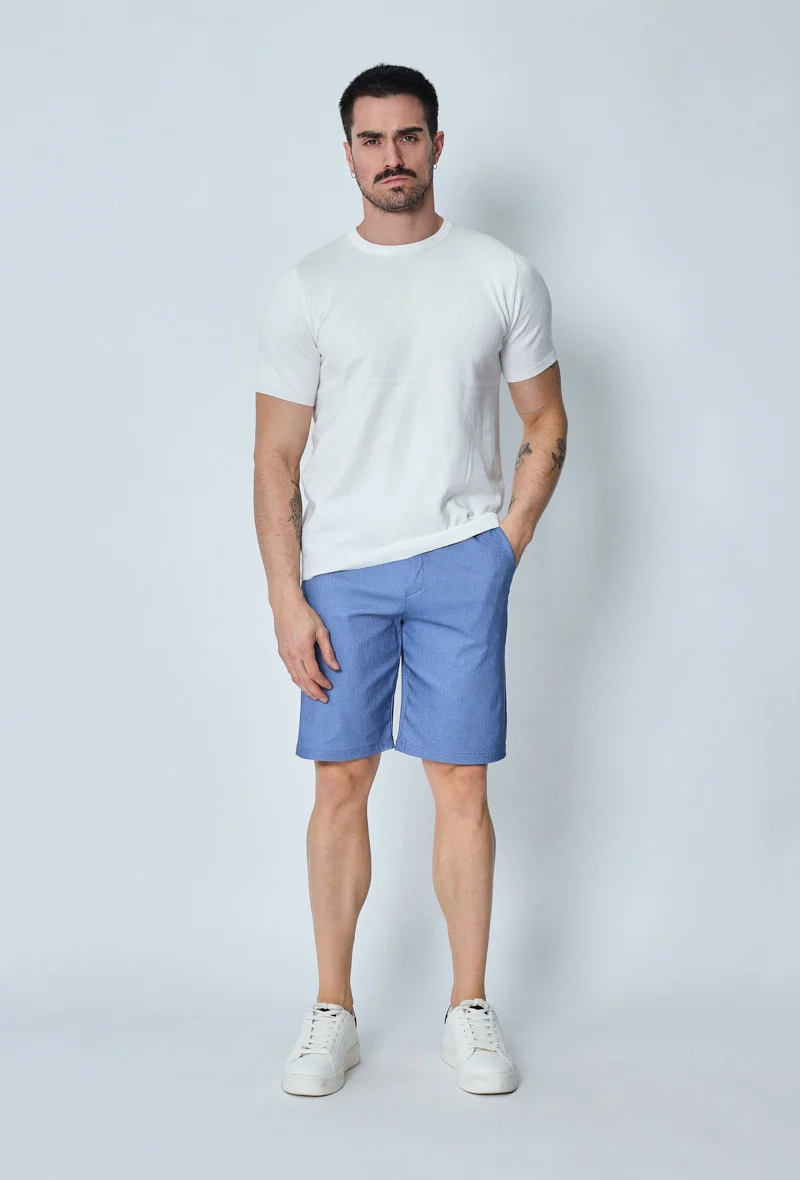Short uni en toile de style chino - Image 30