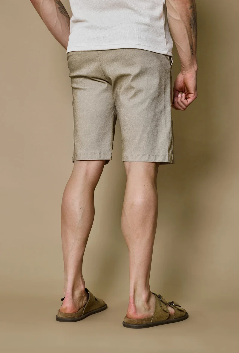 Short uni en toile de style chino - Image 4