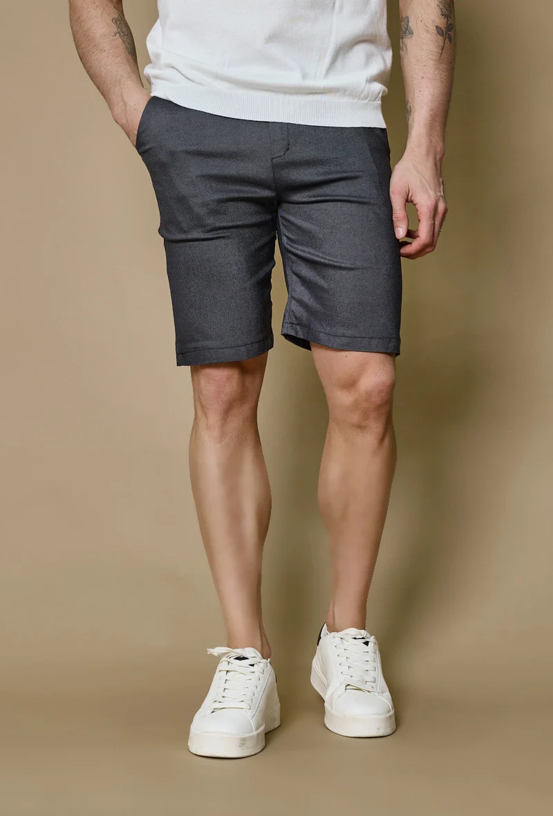 Short uni en toile de style chino - Image 5