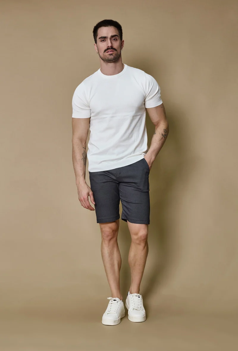 Short uni en toile de style chino - Image 9