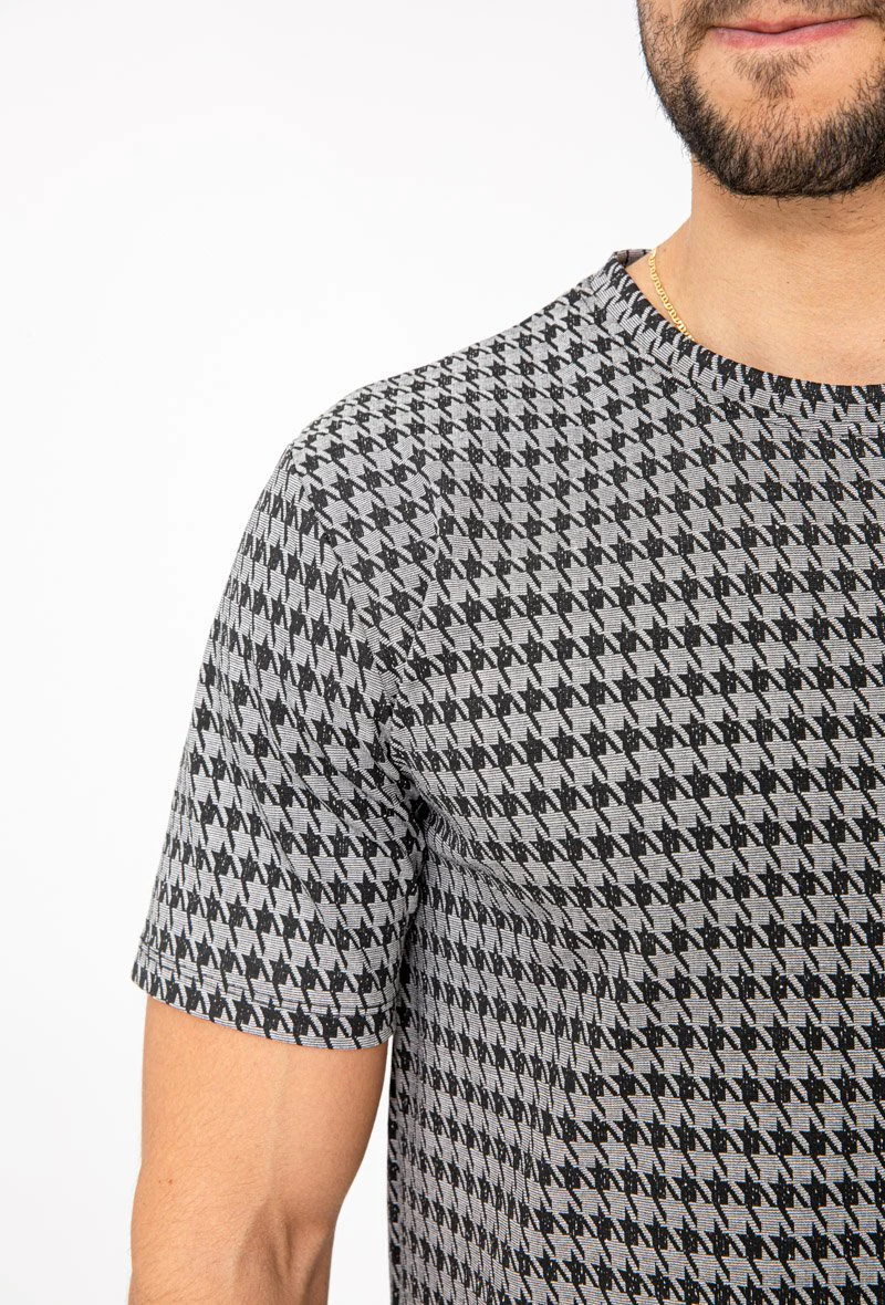 T-shirt à carreaux pieddepoule - Image 2