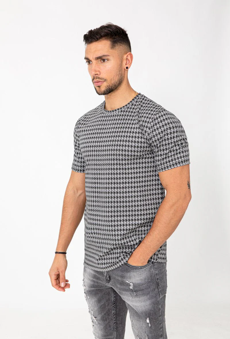 T-shirt à carreaux pieddepoule - Image 4