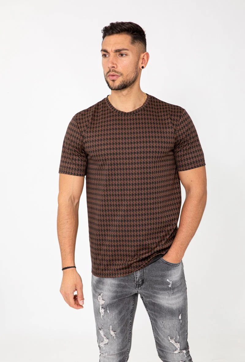 T-shirt à carreaux pieddepoule - Image 6