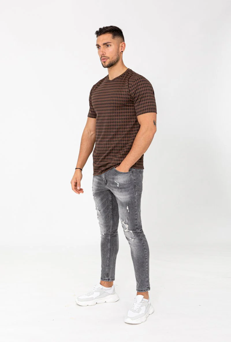 T-shirt à carreaux pieddepoule - Image 8