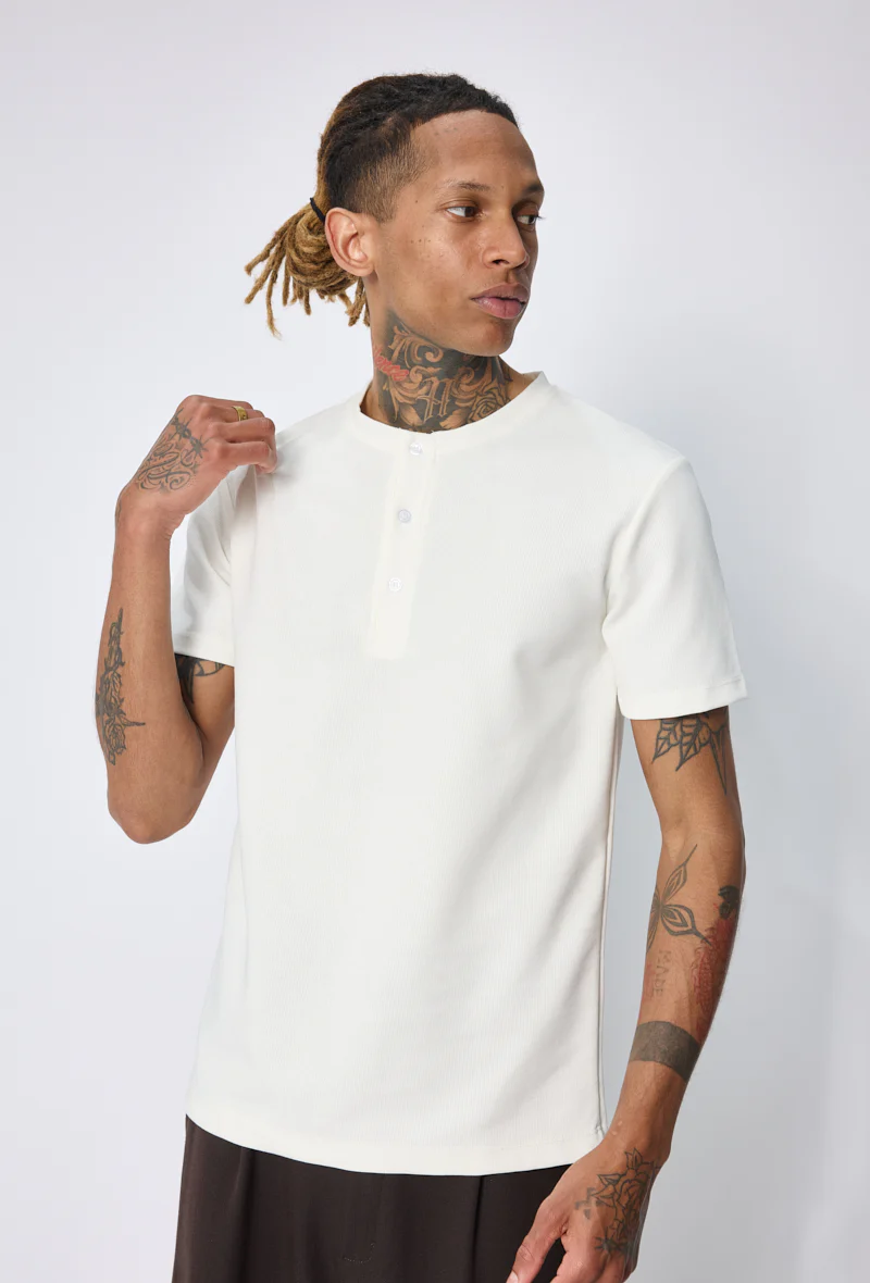 T-shirt henley col tunisien - Image 6