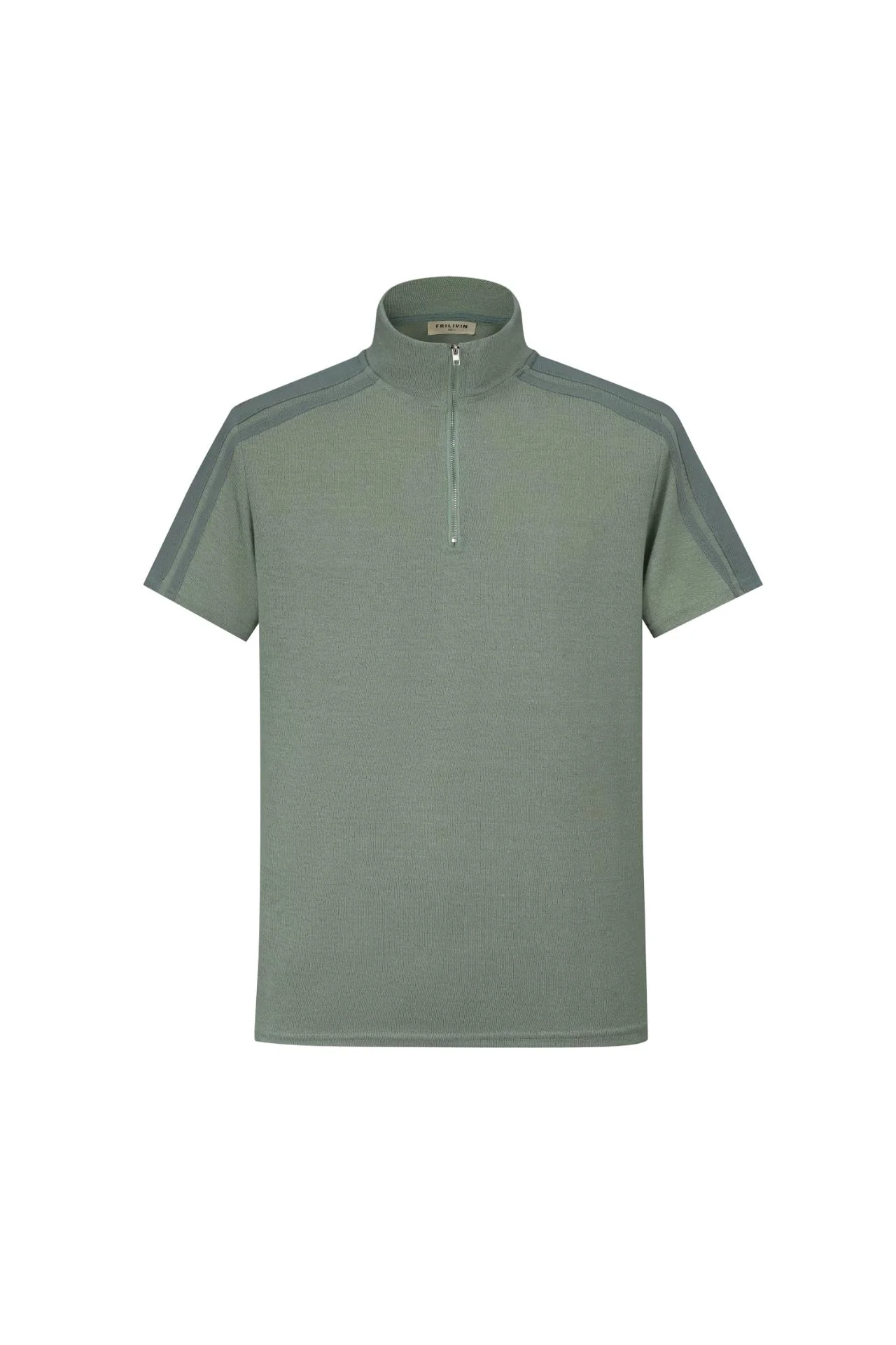 T-shirt maille à col montant zippée - Image 5