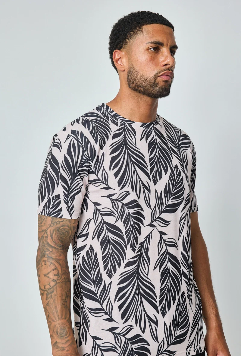 T-shirt manches courtes à motifs feuillage - Image 2