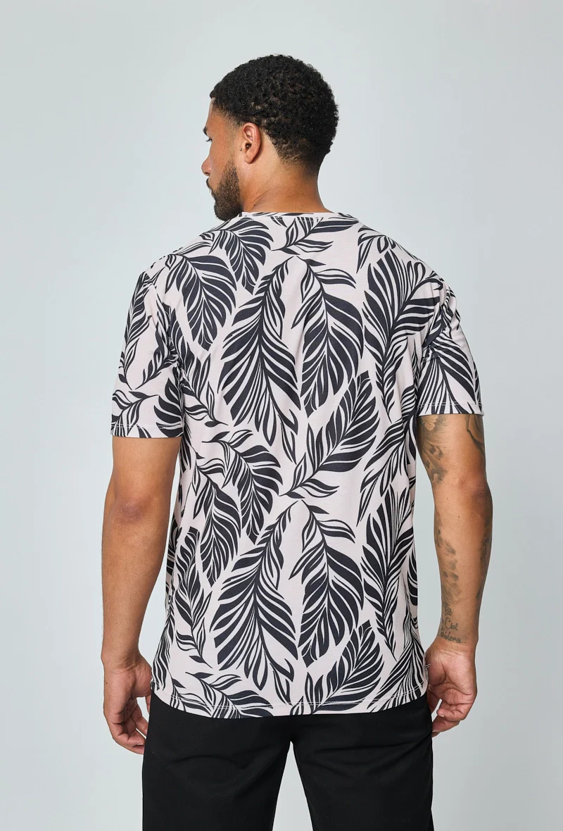 T-shirt manches courtes à motifs feuillage - Image 3