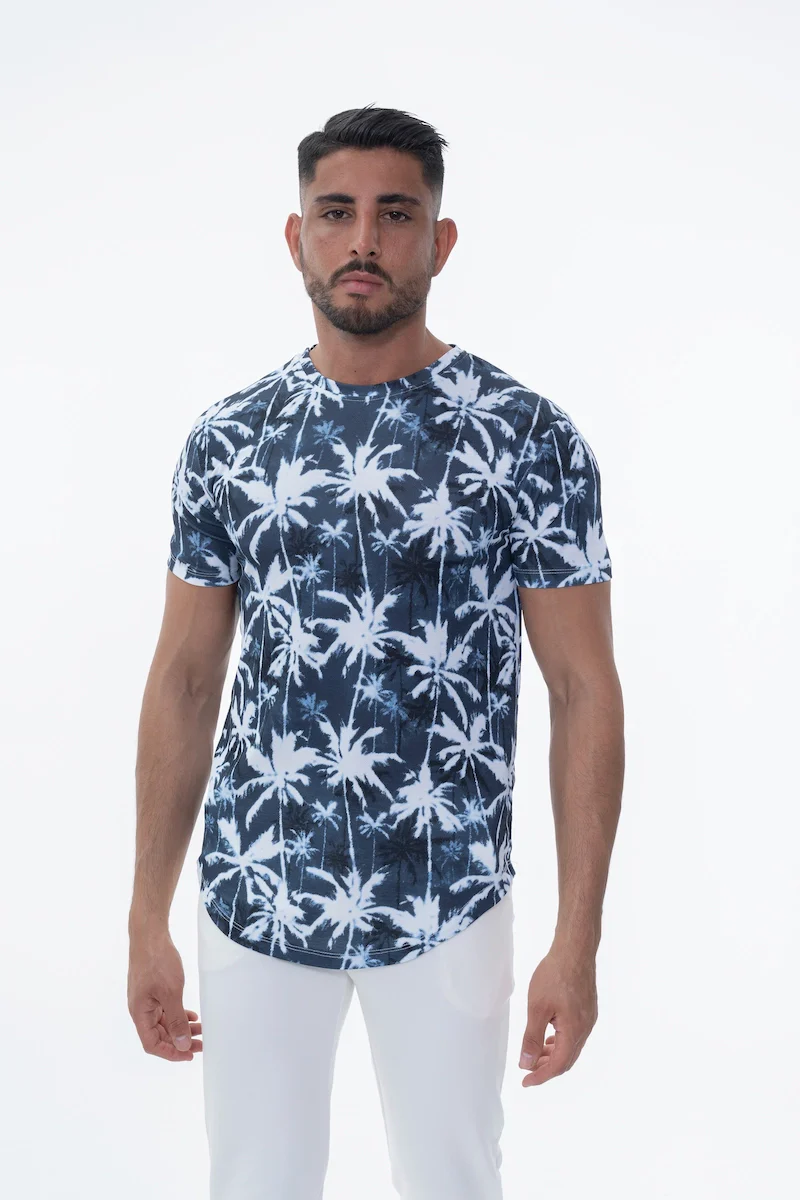 T-shirt manches courtes à motifs palmiers