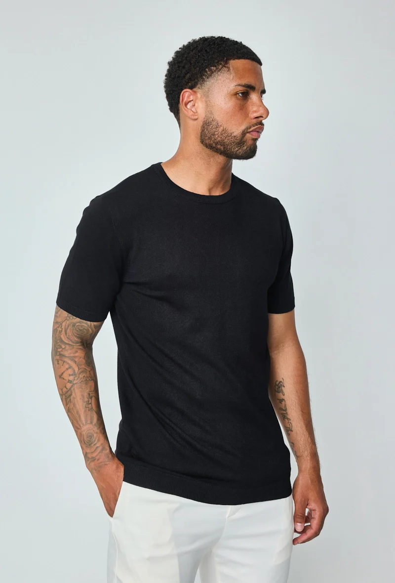 T-shirt manches courtes uni en maille - Image 24