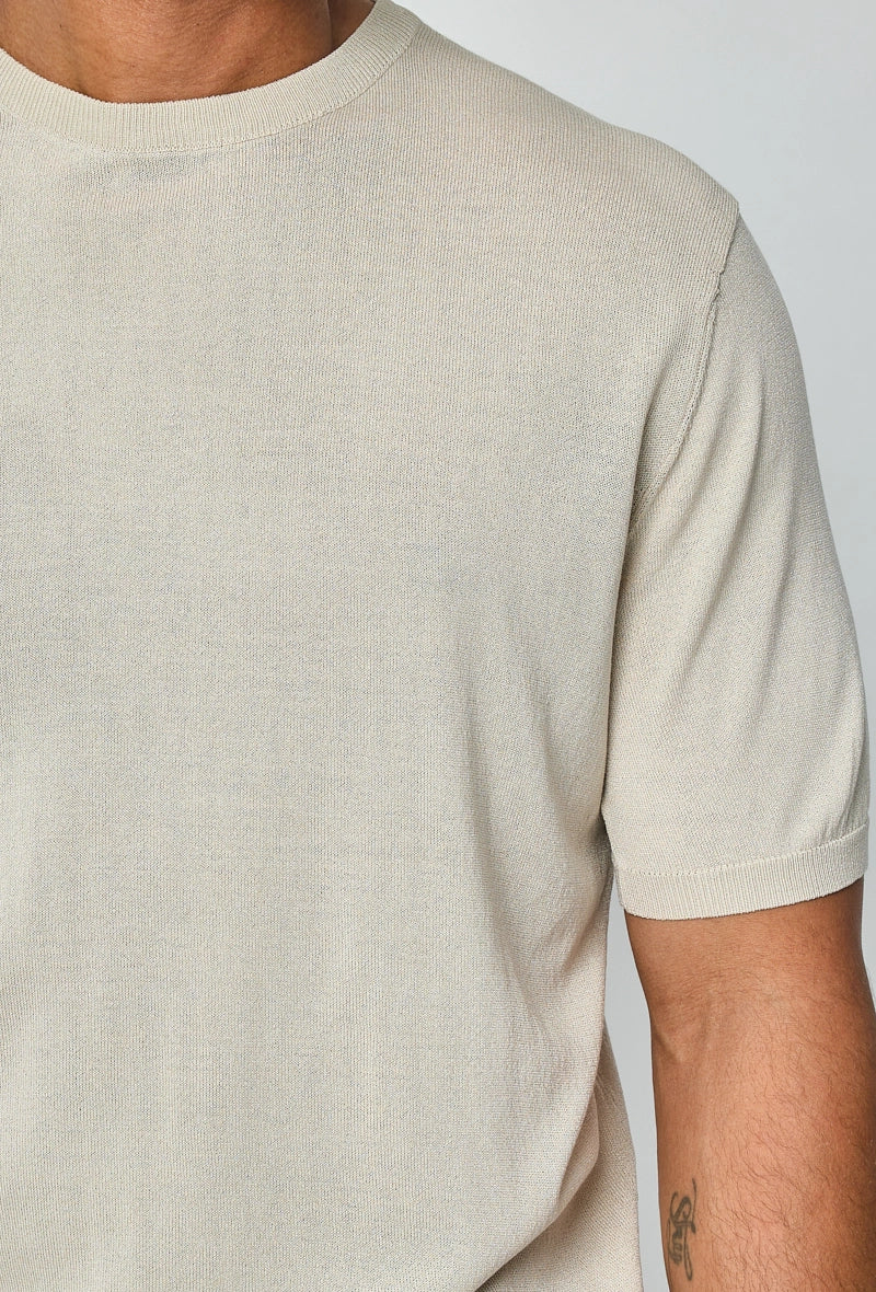 T-shirt fin manches courtes uni en maille - Image 19