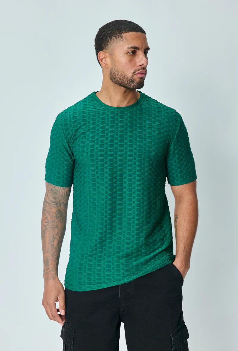 T-shirt manches courtes uni texturé