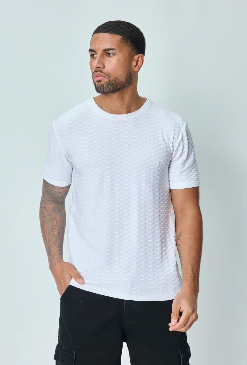 T-shirt manches courtes uni texturé - Image 19