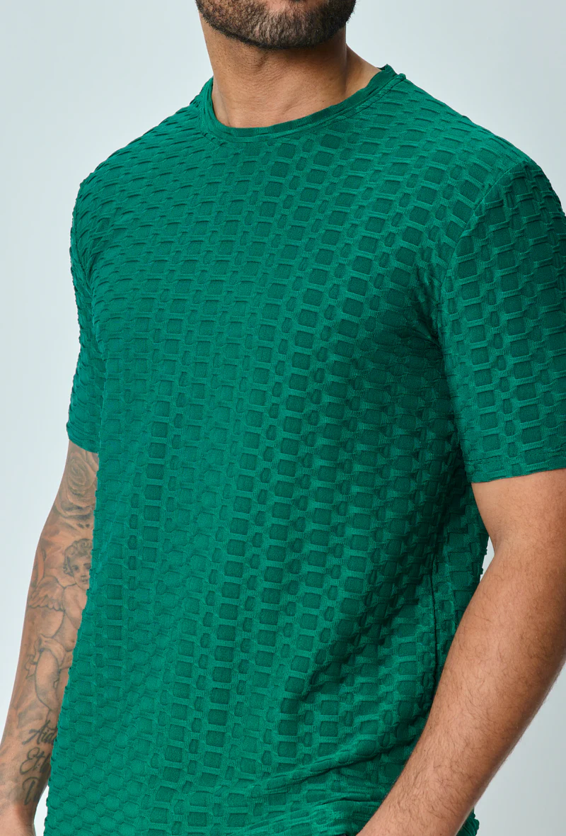 T-shirt manches courtes uni texturé - Image 2